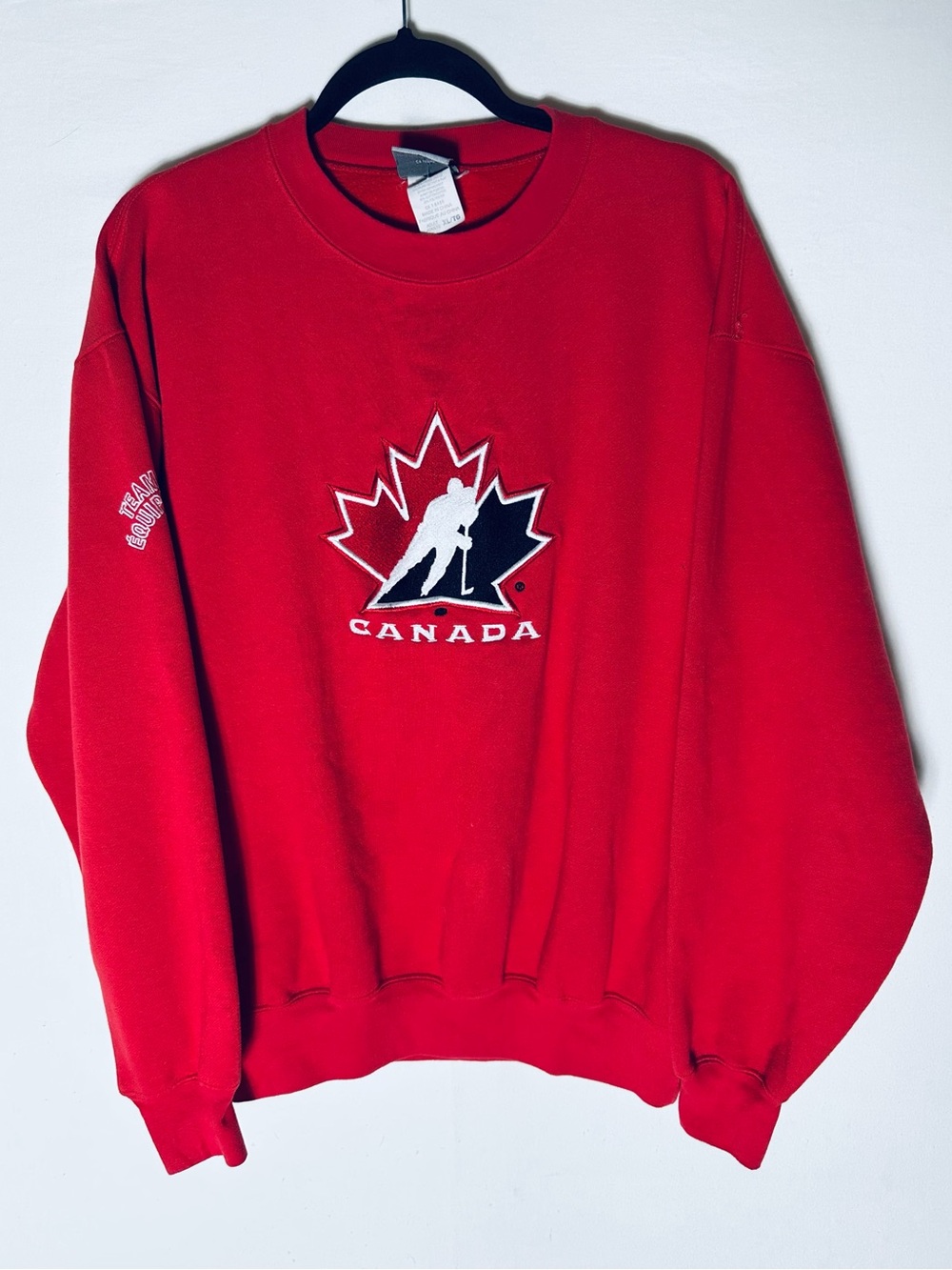 Vintage Kalson Team Canada Hockey Embroidered Logo Crewneck Sweatshirt Red XL